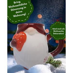 Taza de Gres Elf 3D Roja y Blanca de 600ml, Diseño Europeo Moderno y Creativo con Tapa Clásica y Boquilla, Modelo ODM, Novedad en Stock, Regalo Original - Product Image 2