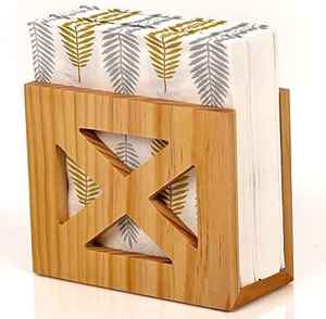 WOQI, servilleteros de madera rústica, diseño ingenioso, tarjetero para fiestas de boda y decoración del hogar, aspecto limpio - Product Image 1