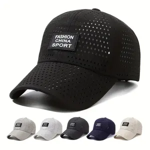 หมวกกีฬาสีดำสไตล์วินเทจหมวกกีฬาปรับแต่งได้หมวกโลโก้สำหรับผู้ชายแบบปักของแท้6ชิ้น