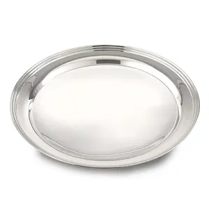 Plateau en métal fait main avec plateau fini doré en relief de luxe avec cadre en or fabriqué par Zahid Exports en Inde - Product Image 1