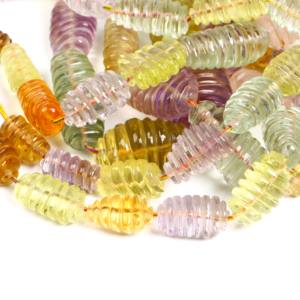 Perles en pierres précieuses naturelles multi-gemmes sculptées en forme de pépite, améthyste, citrine, quartz citron, quartz rose, pour la création de bijoux, 24 pouces - Product Image 5