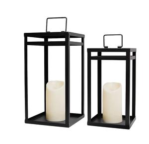 Linternas modernas de lujo Decorativo Alto Negro Linternas de metal de alta calidad con vidrio transparente Linterna de metal única hecha a mano - Product Image 1