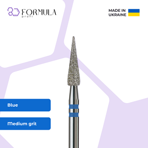Broca de Diamante para Uñas OEM Formula Profi 3.0mm, Grano Azul, Acero Inoxidable Premium, para Limpiar Cutículas - Product Image 1