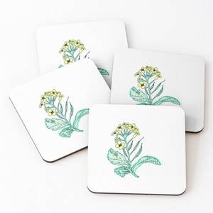 Prix de gros Vaisselle Bois de manguier/Bois d'acacia sur imprimé Sous-verres de table de service de thé Ensemble de 4 pièces maison et cuisine - Product Image 1