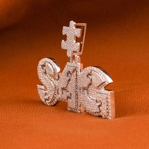 จี้เพชรโมอิสซาไนต์ทรงกลมแบบพิเศษ สไตล์ฮิปฮอป จี้สั่งทำพิเศษ ของขวัญวันครบรอบสำหรับผู้ชาย เงินแท้ 925 - Product Image 2