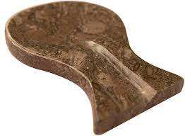 Porte-cuillère en marbre brun fossile, repose-cuillère en marbre gris fossile, accessoires de cuisine en marbre - Product Image 4