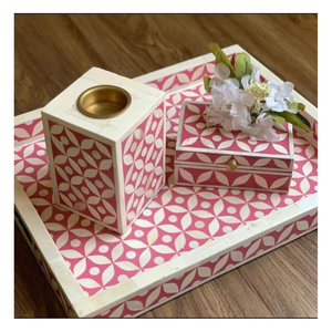 Brûleur de Bakhoor religieux arabe de luxe 2025, incrustation de nacre de perle de mer, plateau Medkhan, boîte en résine, écologique, bois de santal, rose - Product Image 1