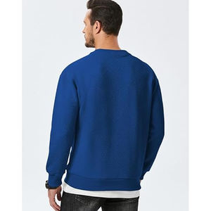 Sudadera para hombre de alta calidad, sudaderas con capucha Boxy Fit, sudaderas de cuello redondo de algodón en blanco, hombros caídos básicos, mezcla de algodón - Product Image 5