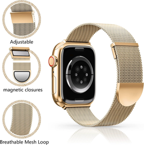Coolyep-Mini boucle milanaise de luxe en acier inoxydable à double section et queue ronde pour bracelet <span class=keywords><strong>Apple</strong></span> <span class=keywords><strong>Watch</strong></span> - Product Image 3