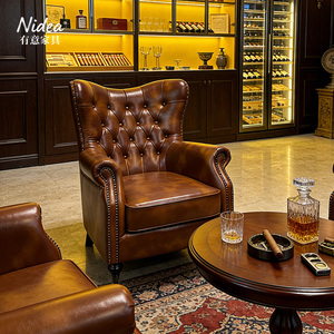 <span class=keywords><strong>Fauteuil</strong></span> <span class=keywords><strong>Chesterfield</strong></span> de luxe à dossier haut, en <span class=keywords><strong>cuir</strong></span> véritable capitonné, avec roulettes, pour bureau de direction et bar - Product Image 3
