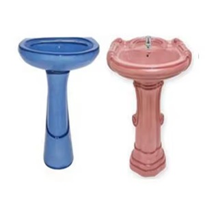 Lavabo sur pied en céramique rustique de qualité supérieure, ensemble de salle de bain résistant aux taches pour hôpital Villa Direct India - Product Image 2