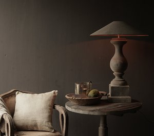Lampe de table en bois faite à la main avec abat-jour en tissu à motif végétal, idéale pour la décoration de la maison, du bureau, de l'hôtel, style Art Déco - Product Image 5
