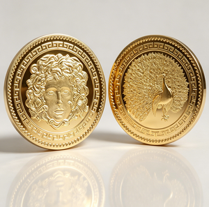 Moneda Conmemorativa Medusa Peacock, Moneda de Metal con Efecto Espejo, Mitología Griega, Moneda Coleccionable, Recuerdo Decorativo, Moneda de Regalo - Product Image 5