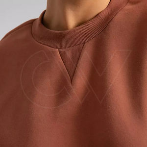 Sudaderas bordadas con estampado personalizado para mujer cuello redondo 100% algodón Streetwear pulóver mujer sudadera - Product Image 5