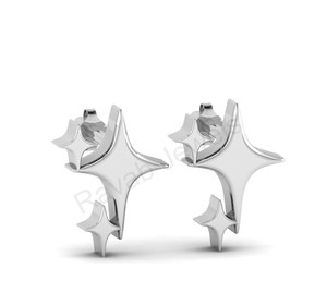 2025 Export Quality <b>Silver</b> Starburst Threader <b>Earrings</b> North Star Studs Minimalist Christmas Gift for Women Fine Custom Jewelry - Product Image 6
