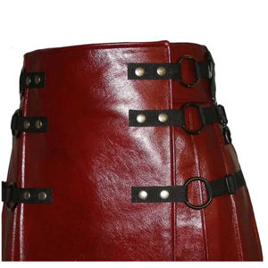 Kilt de cuero negro hecho a medida para hombre, Kilt Real de cuero de vaca, venta al por mayor, accesorios para instrumentos musicales de Pakistán - Product Image 3