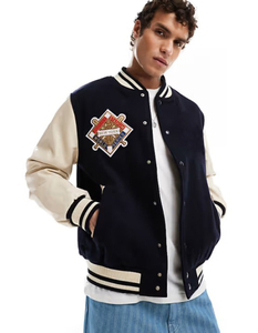 Hombres Varsity Baseball College Bomber Jacket para hombres Vintage Letterman Casual Varsity Jacket Bordado Chenille Patches 3D Patch - Product Image 6