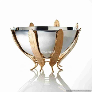 Soporte de Metal dorado decorativo de lujo, cuenco de cristal de fruta artesanal de lujo, decoración de Hotel y boda, frutos secos, cuenco de Chocolate - Product Image 3