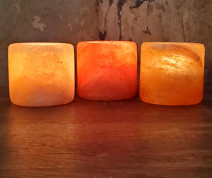 Portavelas Cilíndrico de Sal Rosa del Himalaya, Hecho a Mano, Moderno, Resistente al Fuego, Seguro para Revestimiento de Paredes de Cocina y Uso en Villas - Product Image 1