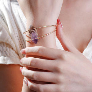 Jeulia Soothing Power Hexagonal Natural Amethyst <b>Bangle</b> <b>Bracelet</b> - Product Image 3