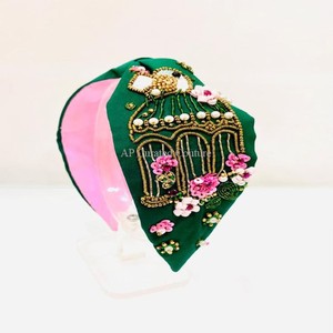 DIY Hairbands Designs Luxury Evening Party Solid Colors Supplies Hand Embellished Hair Accessories Turban Style Hair Adornments - Product Image 6