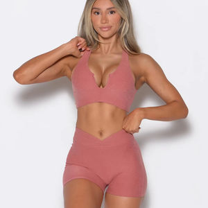 ชุดสปอร์ตบรา2ชิ้นเปิดหลังสำหรับผู้หญิงชุดออกกำลังกายเล่นฟิตเนส2ชิ้นสำหรับผู้หญิงดีไซน์ล่าสุดออกแบบได้ตามต้องการ - Product Image 1