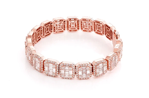 Bracelet à maillons rectangulaires en forme de Baguette, mode Hiphop, plaqué or 14K, Bracelet en diamant, bijoux, Bracelet de laboratoire givré - Product Image 4