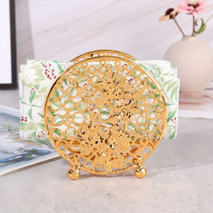 Servilletero con cuentas de diamante personalizado, soporte para servilletas de Decoración de mesa de boda, utilizado para sujetar servilletas por proveedores de Royal Home - Product Image 5