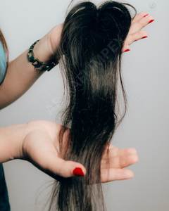 Calidad Premium 1x5 Base de seda Topper Extensión de cabello Remy 100% Cabello humano indio marrón y negro natural sin enredos - Product Image 4