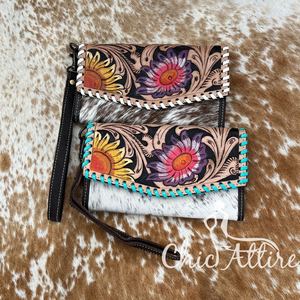 Nouveau portefeuille de bracelet pour femmes en cuir de vachette fabriqué à la main de créateur Offre Spéciale pochette multi-usages en cuir véritable de haute qualité - Product Image 1