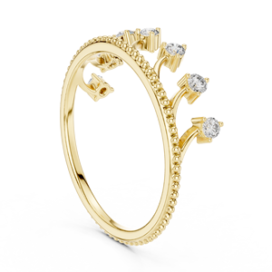 Anillo de oro minimalista moderno de 18 quilates Anillo de Bodas de diamantes - Product Image 5