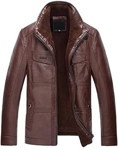 Best Quality Customizable Men's Winter Jacket <b>Stand</b> Hood Natural Sheepskin Genuine Cow Skin <b>Vegetable</b> Tanned for Motorbiking - Product Image 2
