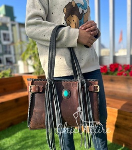 Nuevos bolsos de mano con flecos de cuero de vaca genuino hechos a mano reales, superventas, bolsos de hombro, elegante bolso de compras de lujo para uso de mujeres - Product Image 1