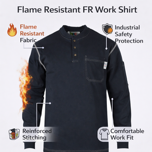 Ropa de Trabajo de Seguridad Ignífuga de Punto FR, Camisa Ignífuga de Algodón Personalizada, Ropa Protectora Resistente a las Llamas FRC, Nivel de Protección D - Product Image 2