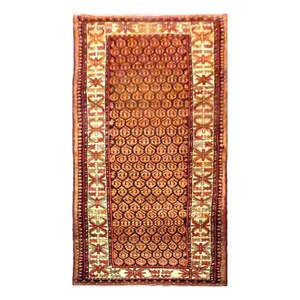 Tapis persan noué à la main, fabriqué avec de la laine et du coton naturels 3'5'' X 12'7'' Pan20342 - Product Image 1