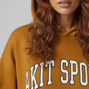 Sudadera con Capucha de Invierno para Mujer, Elegante y de Alta Calidad, con Hombros Caídos, Informal, de Forro Polar, con Logotipo Frontal, Manga Larga - Product Image 6