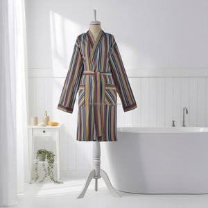 Peignoir en coton tissé 100% pour femmes et hommes, été/printemps, respirant, séchage rapide, longueur intégrale, fabriqué en Turquie - Product Image 5