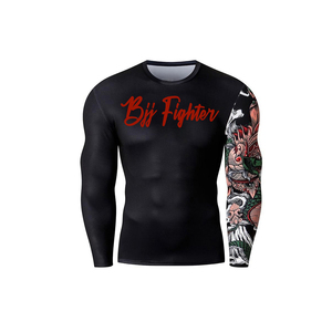 Protector de sarpullido de manga larga, ropa deportiva personalizada profesional, Color liso, para gimnasio, precio barato - Product Image 2