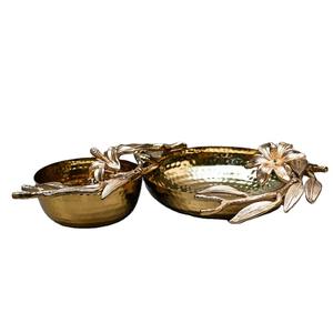 Tazón de latón de diseño moderno y versátil, perfecto para dulces, bocadillos, frutos secos y postres festivos. - Product Image 3