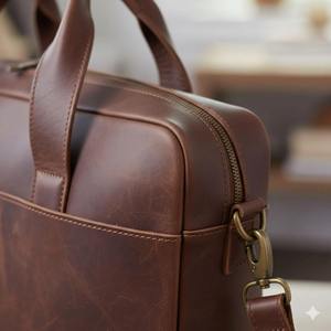 Sac messager en cuir véritable souple de luxe pour unisexe, léger, pour ordinateur portable, travail, affaires, bandoulière, sac de bureau - Product Image 3