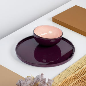 Cuenco de Lacado Ecológico Hecho a Mano en Vietnam, Artesanía Tradicional con Materiales Naturales para Uso Diario, VietnamCrafts LBW6001 - Product Image 5