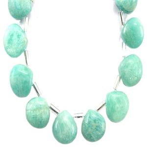 Natural Amazonite Gemstone 16 Pieces Smooth Heart Shape Briolette Beads for DIY Bracelet Necklace Jewelry Making - Product Image 1