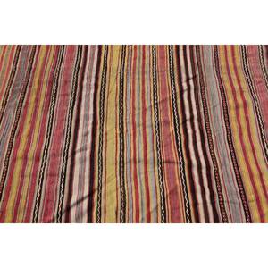 พรม kilim พื้นที่กว้างแบบวินเทจขนาด44x133ฟุตดีไซน์เย็บปะสีแดงสีเหลืองวัสดุขนสัตว์เทคนิคการถักแบบแบนสำหรับวัยรุ่น - Product Image 5