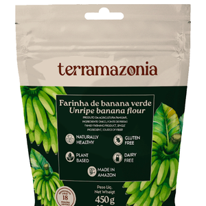 Farine de banane non mûre Terramazonia 450g Sans gluten Végétal Naturel Sain Poudre de fruits Végétalien Qualité supérieure Sachet pour enfants - Product Image 4