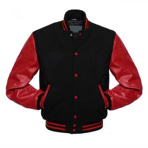 OEM personalizado de los hombres de estilo de calle Letterman chaqueta universitaria y de béisbol de manga de cuero de los hombres Varsity chaqueta con logotipo bordado - Product Image 2