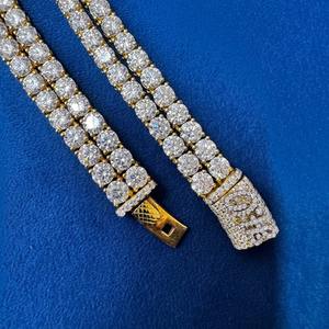 Chaîne de tennis en argent sterling 925 plaqué or avec diamant Moissanite VVS la plus recherchée Bijoux de mode classiques élégants - Product Image 6