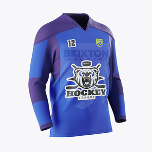 Ice Hockey <b>Jersey</b> 100% Polyester Quick Dry Lightweight Breathable Personalized Design Team Logo for League Tournament - Product Image 4