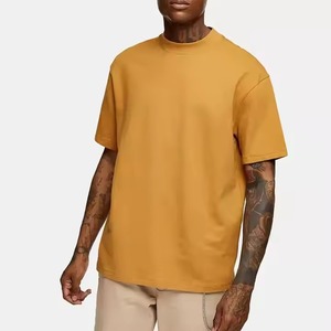 100% coton t-shirt hommes vente en gros surdimensionné personnalisé respirant t-shirts avec logo brodé imprimé personnalisé col rond surdimensionné - Product Image 1
