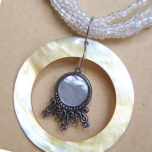 Joyería de Concha Marina, Collar de Nácar Blanco, Estilo Bohemio, Motivo de Cuentas, Amarillo Puro, Religioso, para Regalo - Product Image 2