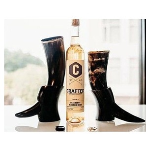 Ensemble à boire Viking en corne naturelle écologique de qualité supérieure avec support Tasse médiévale faite à la main Style religieux et animal - Product Image 5